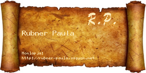 Rubner Paula névjegykártya